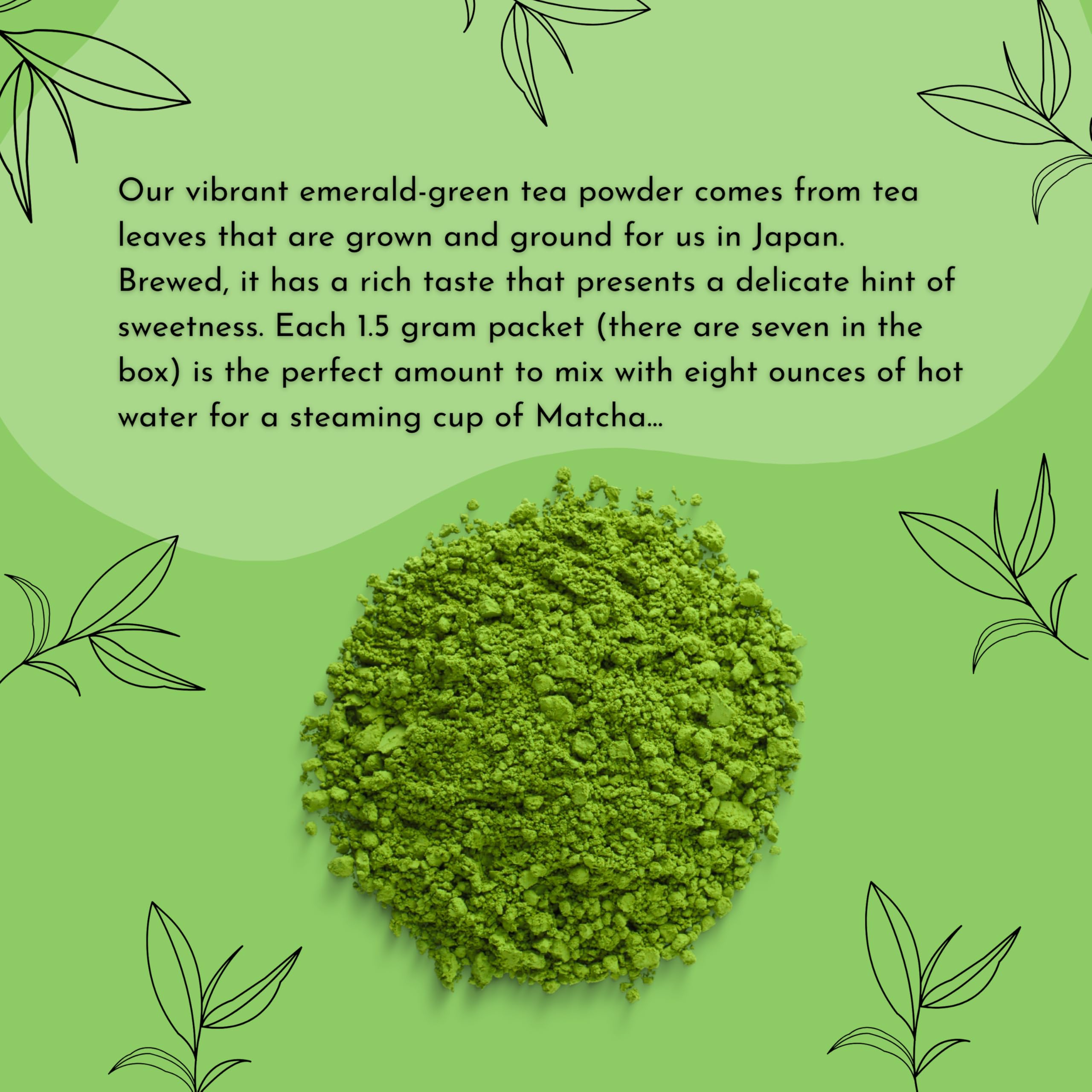 Trader Joes Matcha Green Tea Powder Convenient Single Serve Packets for Travel Home 3 Pack each with 7 — view 4