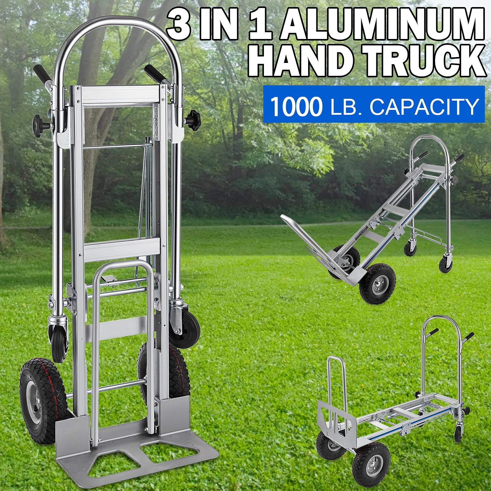 Buy PRIBCHO Aluminum Hand Truck 1000 lb Capacity Convertible Hand Truck