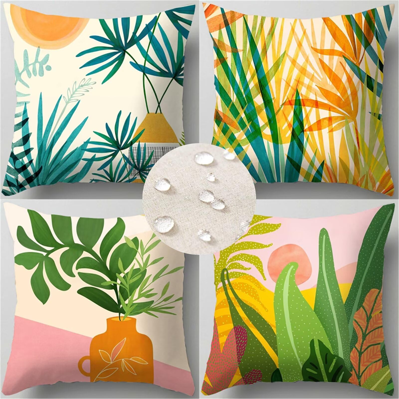Exterieur imperméable housse coussin 60x60cm anti-tache pour salon de jardin