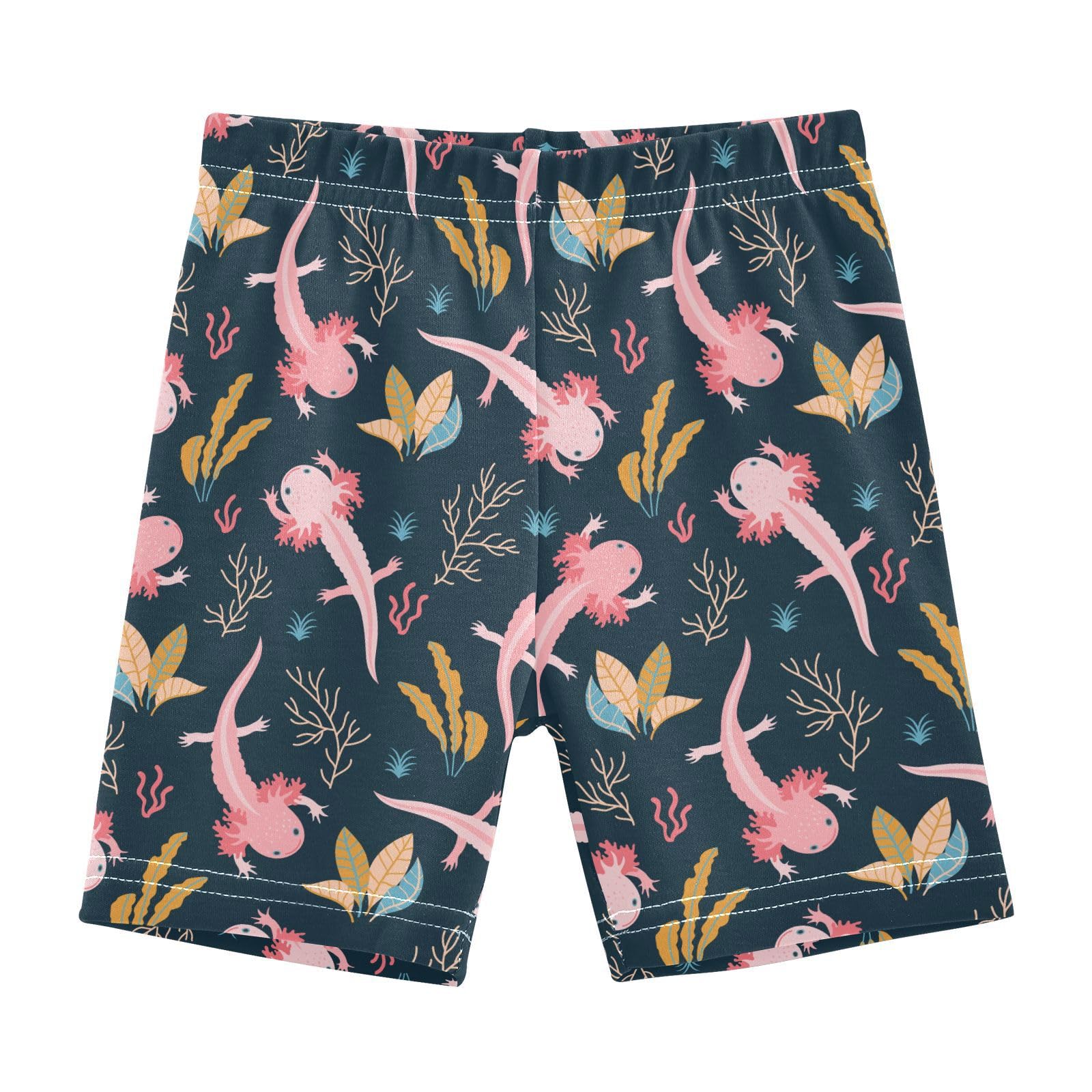 JHKKU Girls Axolotl Shorts Cotton Cartwheel Bike Kids Biker Under Dress Dance Short Girl Clothes 4T