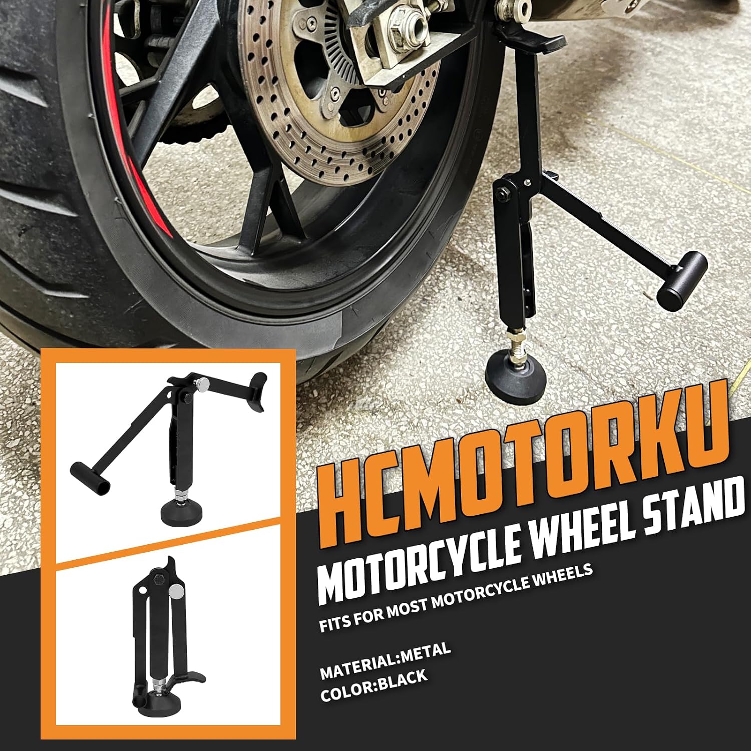 Labor Saving Wheel Stand Kickstand Universal Wheel Lifter Side Support Stand Swingarm Lift Frame Fit for Harley Wheels