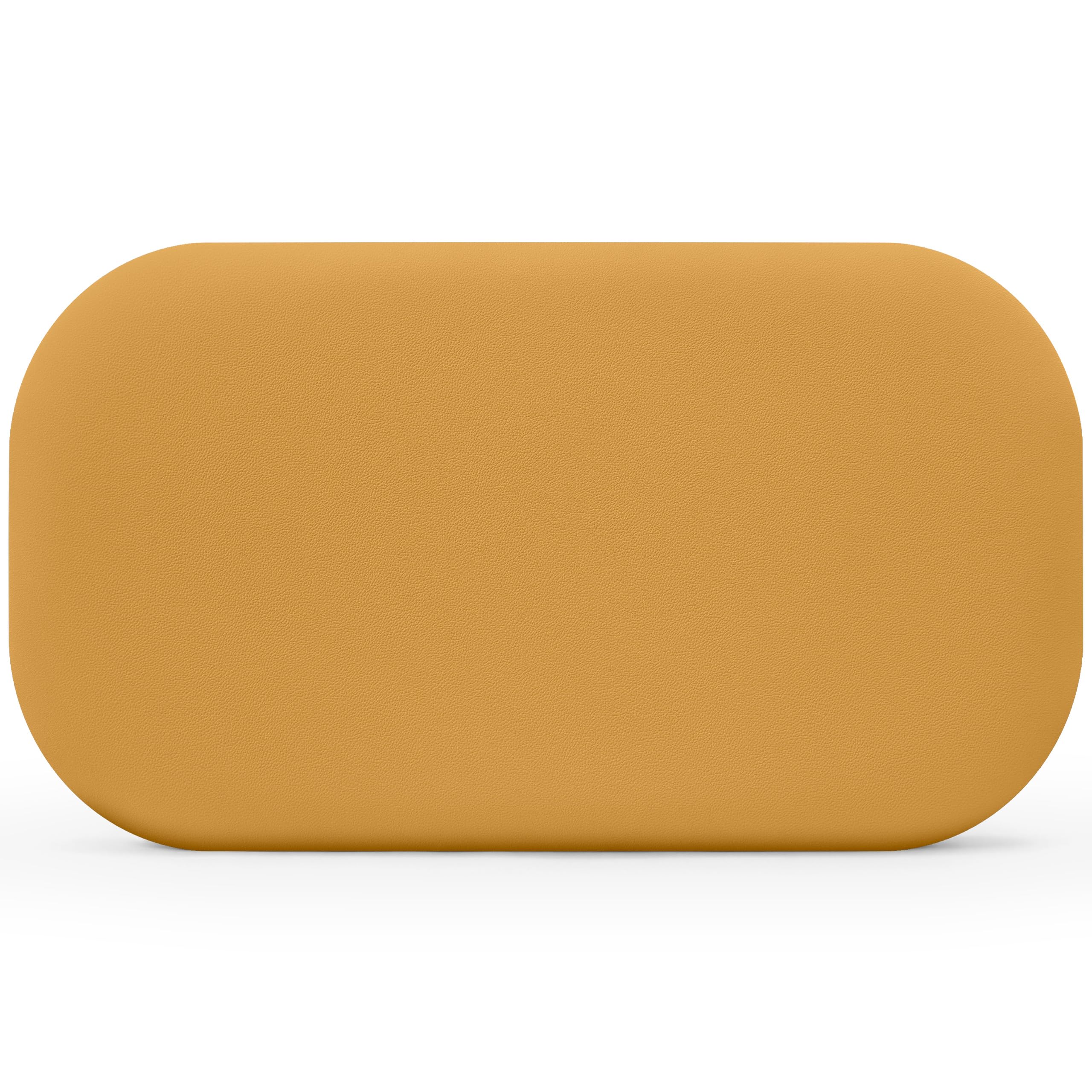 DHOME Cabecero Tapizado Curvo Liso Polipiel 50cm Altura para Pared Acústicos Cabeceros Absorbentes Cabezal Cama Dormitorio (Mostaza, 100cm)