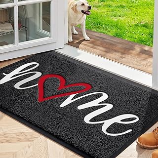 StepLively Door Mat Home Welcome Mats Outdoor and Indoor, Heavy-Duty Low-Profile Non-Slip Front Welcome Mat for Home Entrance, Outside Entry, Yard, Floor, Patio (30''x17.5'', Black)