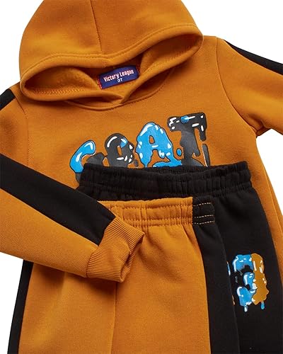 Miniatura 2 de Retro Apparel Conjunto deportivo para niños, 3 piezas, sudadera con capucha y pantalones deportivos (2T-4T)