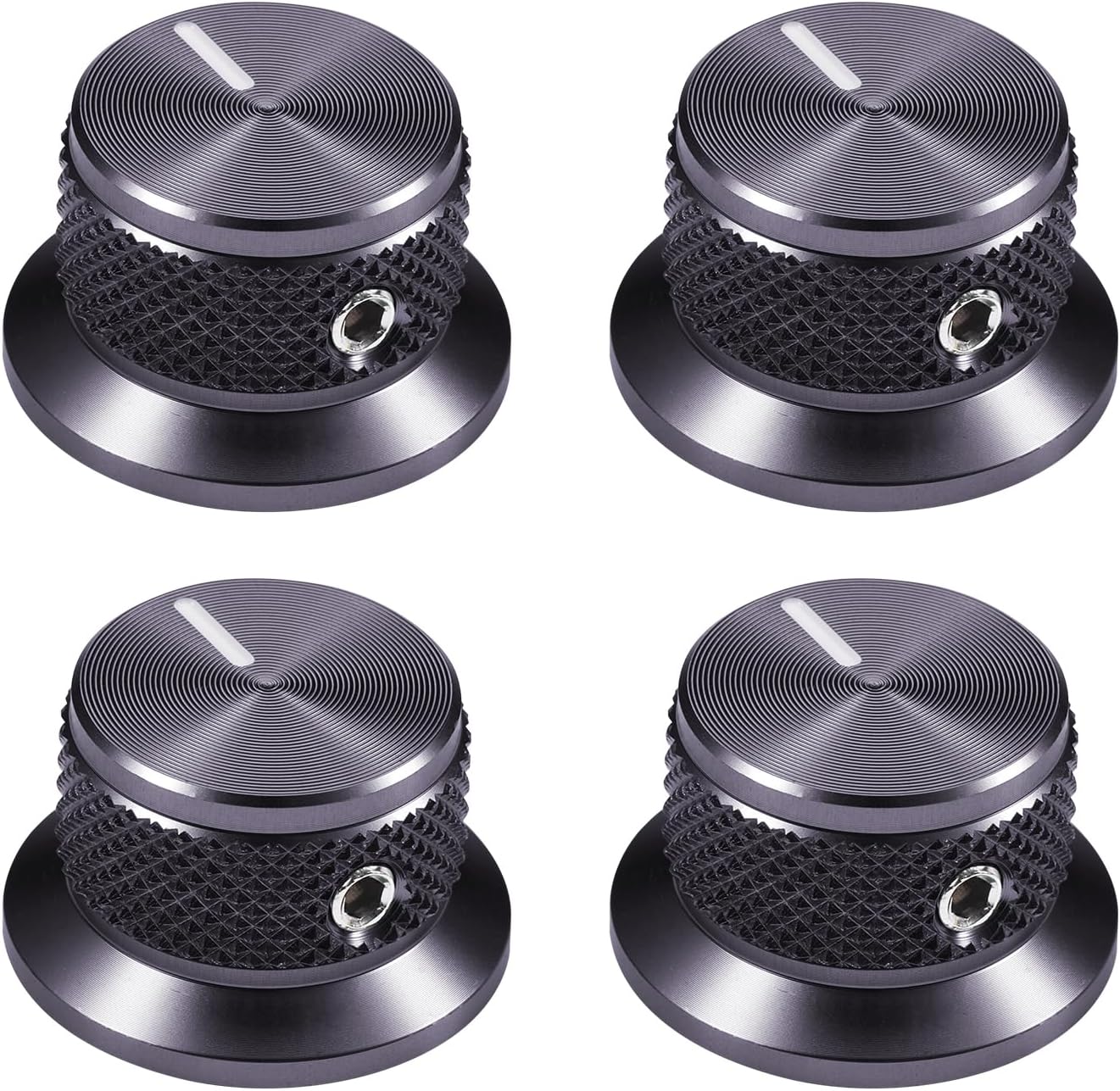 4pcs Guitar Knobs 1/4" Top Hat Volume Tone Aluminum Control Knob for Fender Strat Telecaster Les Paul Guitar Bass Accessories (Navy Green) image 4