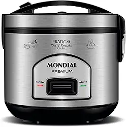 Panela Elétrica de Arroz, Mondial, Preto/Inox, 500W, 220V - PE-43-6X