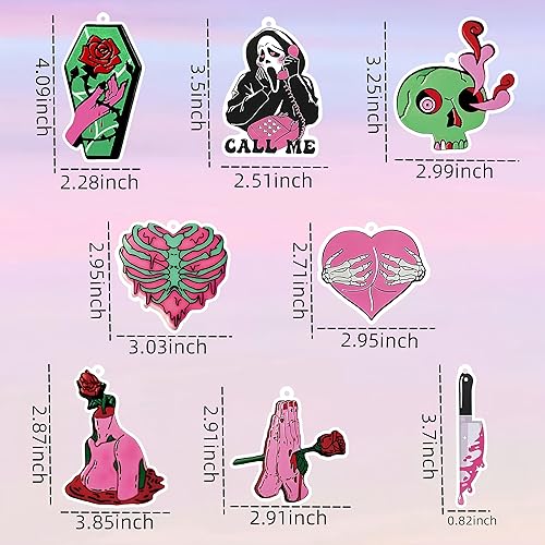 Miniatura 2 de LSJUENGAL Ambientador de aire para automóvil de Halloween, palmera rosa rosa, accesorios para el interior del automóvil, ambientador colgante de