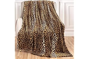 Leopard Print Animal Blanket Plush Throws
