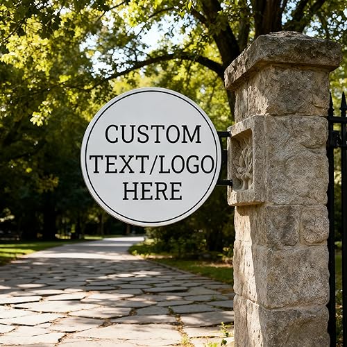 Miniatura 7 de Letrero redondo personalizado, letreros circulares de aleación de aluminio de 20 x 20 pulgadas, impresión reflectante opcional y a doble cara,