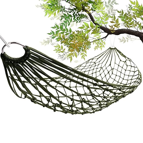 Mesh Rope Hammocks for Outside - Sleeping Hammock Nylon Camping - Hammock Large Weight Limit Swing Mesh Hammock - Large Hammocks for Outside Nylon Hammocks for Trees for Hiking
