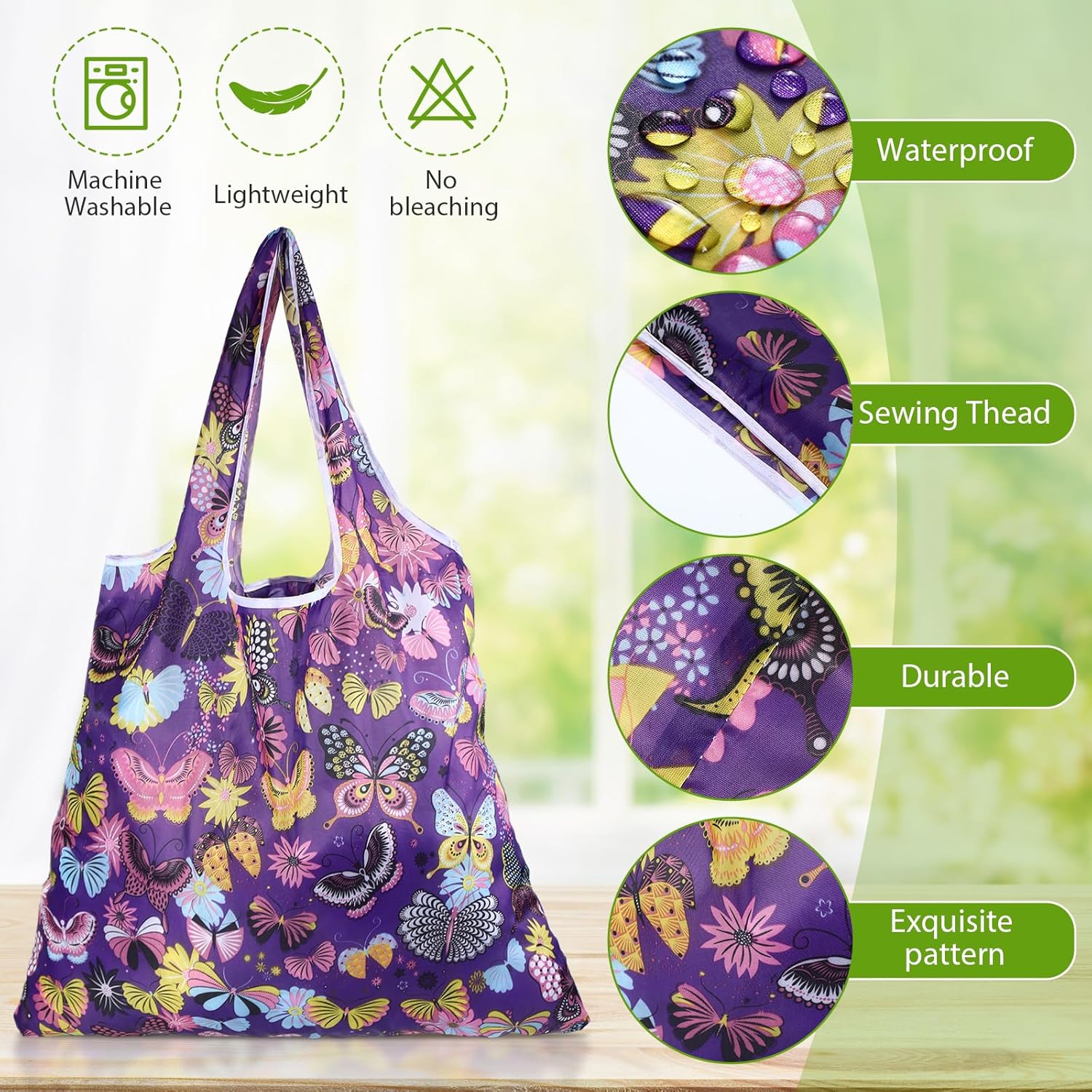 Paterr 50 Pack Reusable Grocery Bags Foldable Shopping Bags Bulk Washable Grocery Tote with Carry Pouch for Groceries - Image 7