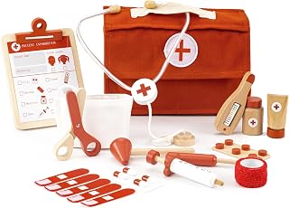 Fun Wooden Doctor Kit for Toddlers - Durable Pretend Play Medical Set for Kids 3-5 with Realistic, Non-Toxic Tools and Carrying Case – Cute Educational Gift for Boys & Girls That Sparks Creativity