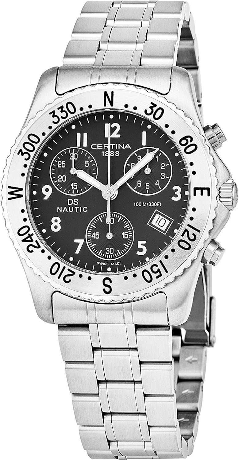 Amazon.com: Certina DS Nautic Silver/Black Stainless Steel Watch : Certina:  Clothing, Shoes \u0026 Jewelry
