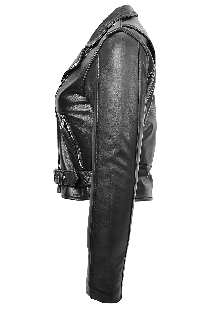 ◆BADBLOOD◆ Cracked Leather Biker Jacket Smokey Black w-jkt Leather effect biker jacket with zippers - Outerwear - Men