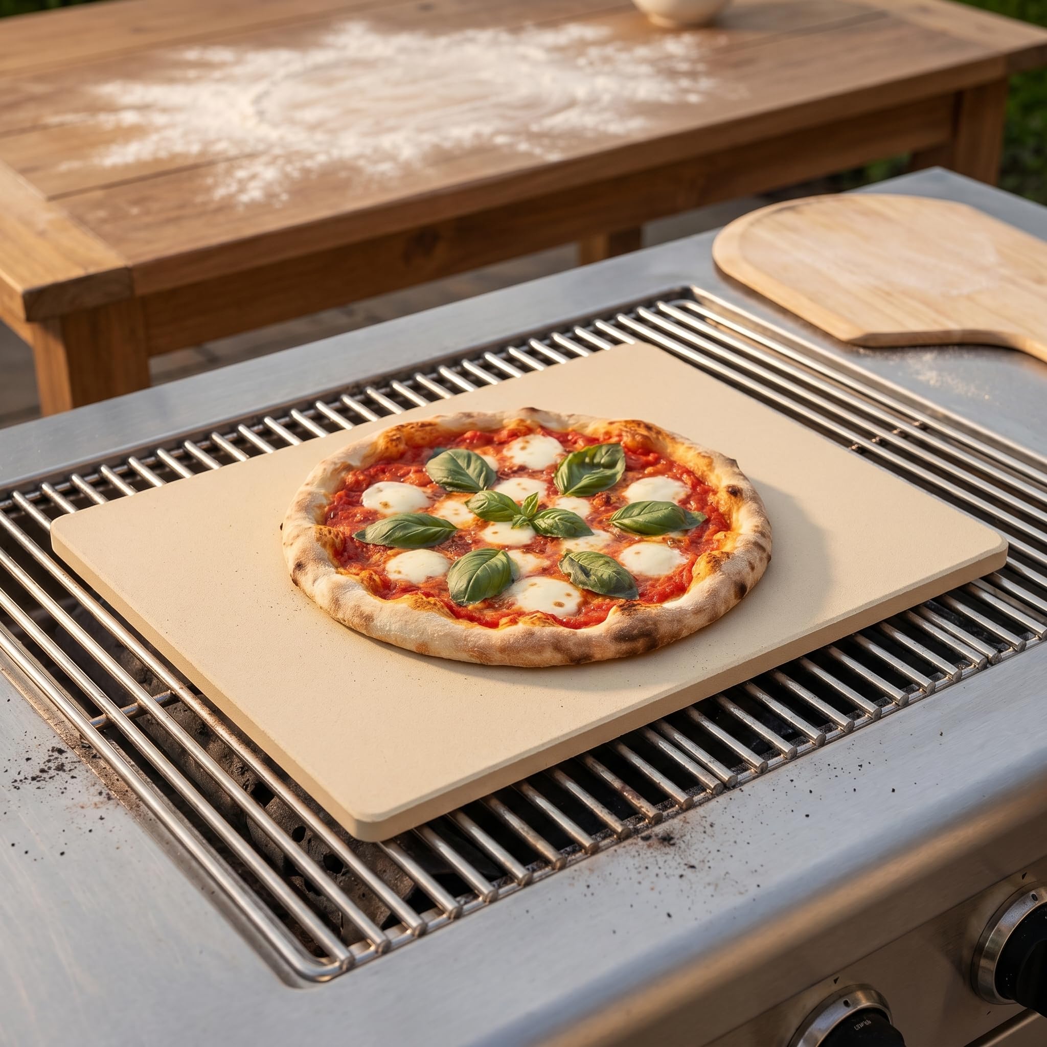 Pierre à pizza rectangulaire tonchean grande taille 60x40 pour cuisson plaque four