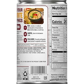 Campbells Chunky White Bean Chicken Chili, 19 oz Can