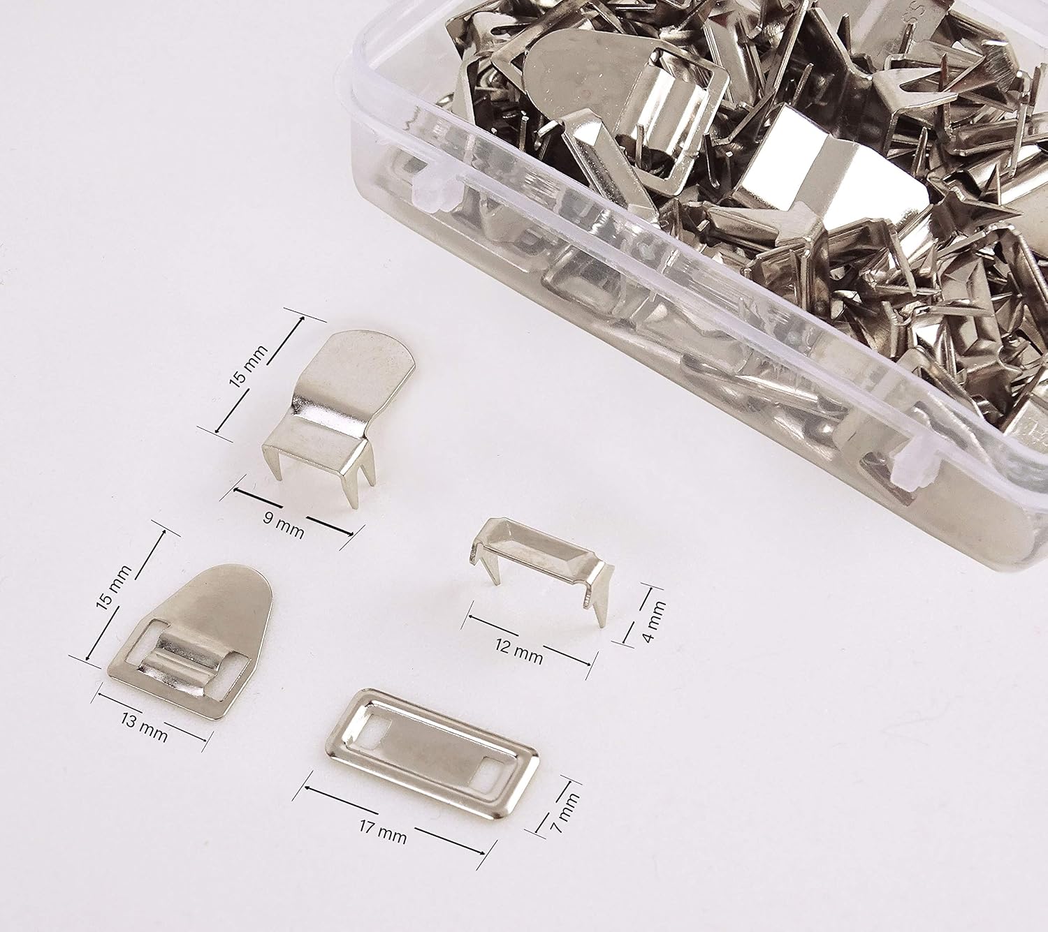 oneOone 50 Sets No-Sew Hook and Bar Closures for Clothing Fastener, Non-Sew On Clasp for Trousers and Skirts2D