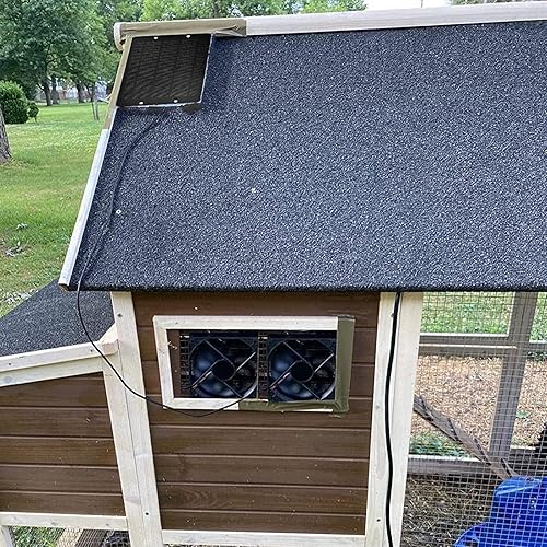 Miniatura 2 de Kit de ventiladores de panel solar, ventilador doble alimentado por panel solar de 10 W y 12 V, ventilador a dos aguas portátil, ventilador de