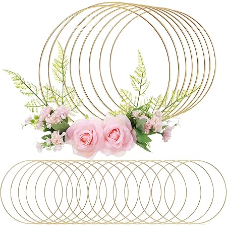 Amazon.com: 16 Pack Floral Hoop 16 Inches Metal Rings for Crafts ...