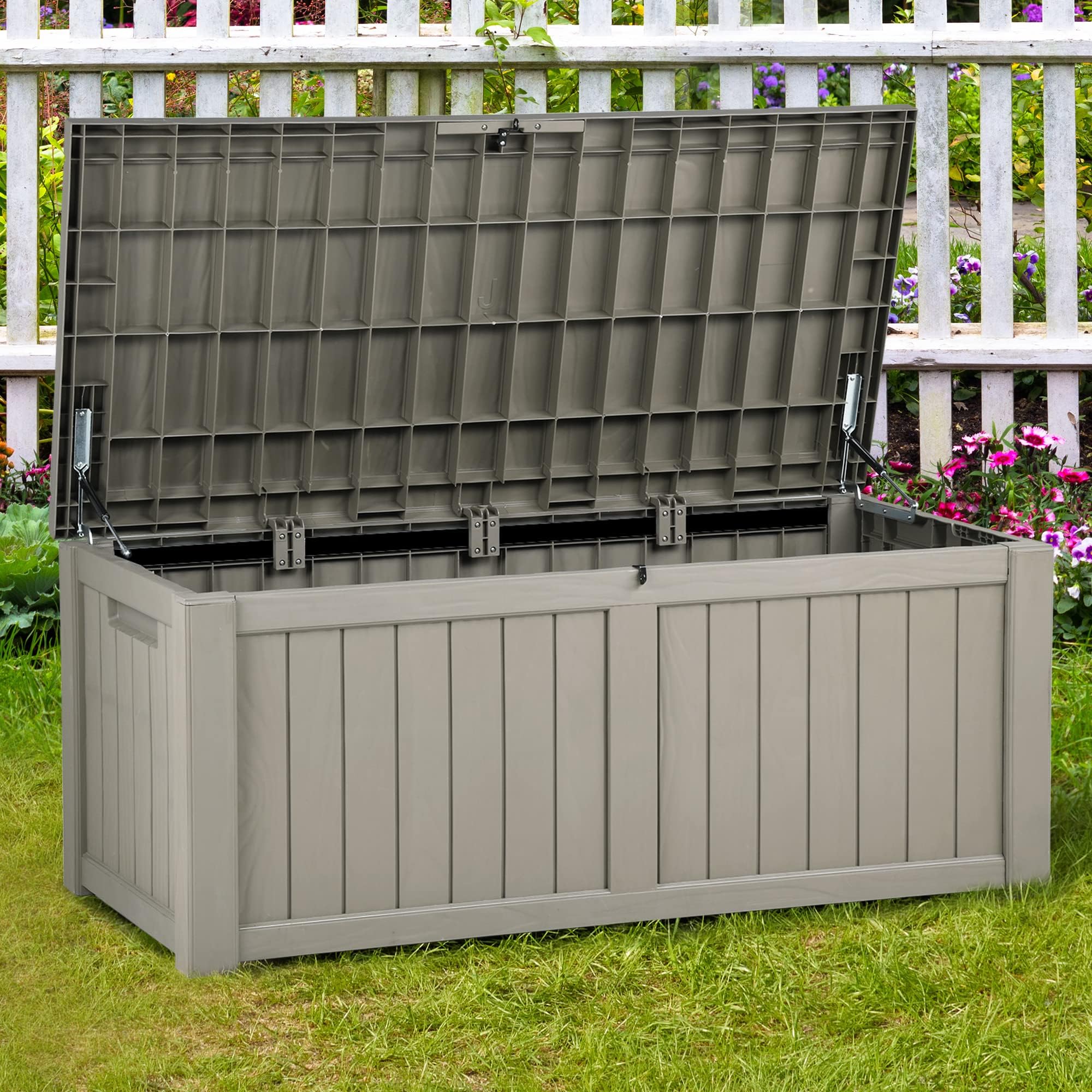Faux Wood Garden Storage Box