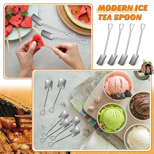 Miniatura 6 de Gerrii 100 cucharas de postre de acero inoxidable de 6.1 pulgadas, cucharas de gelato para postre, café, fruta, helado, cocina, restaurante, hogar