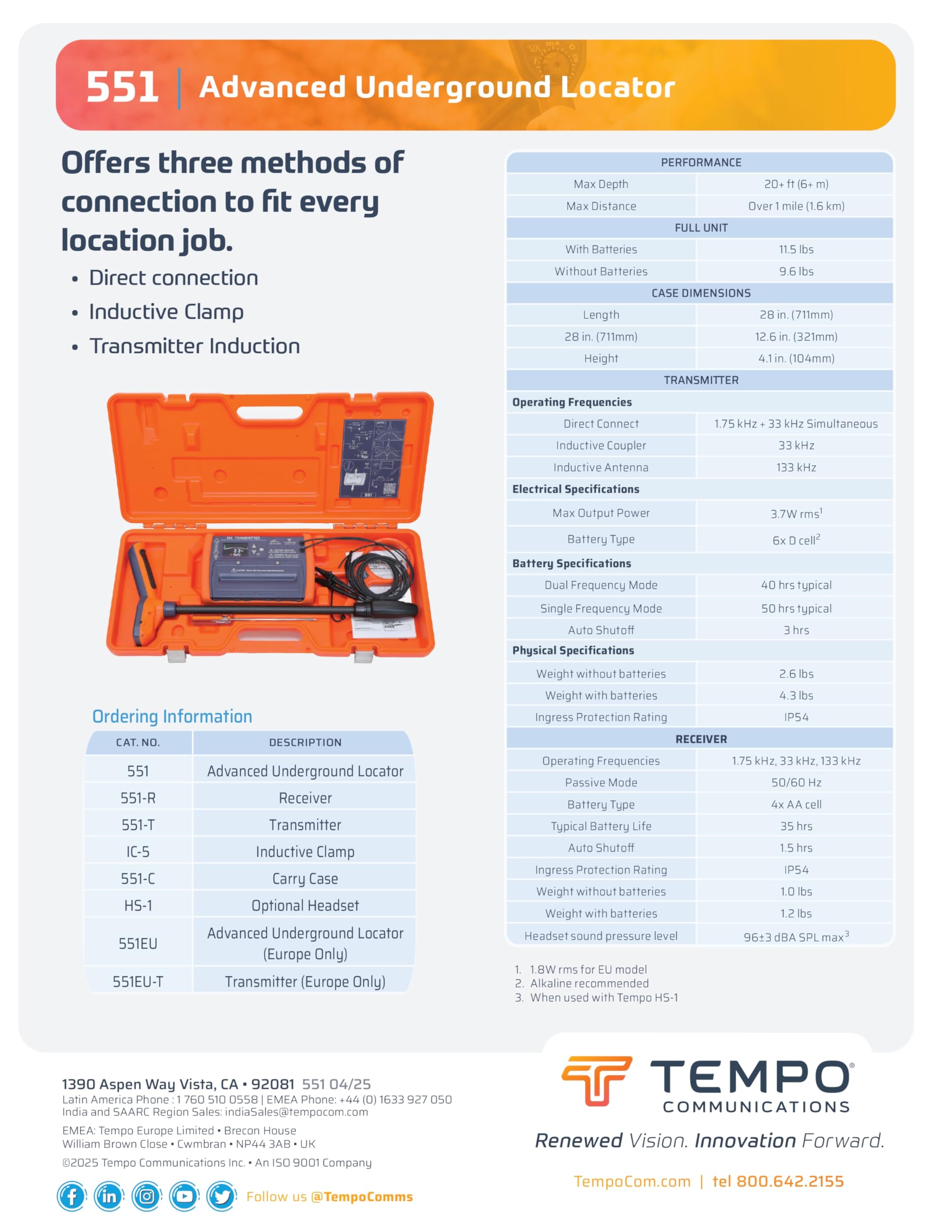 TEMPO 551 Advanced Underground Utility Locator, IP54-rated Underground Wire Locator, Buried Wire Locator, Dual-Frequency Underground Wire Tracer — Amazon image 7