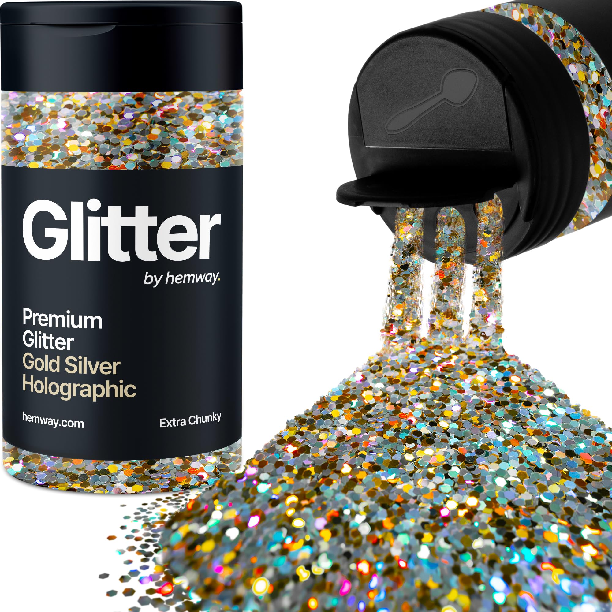 Champagne Gold Glitter Shaker, 130g Ultrafine Glitter, Crafts 1/128" Metallic Flake Champagne Gold Sequins, Resin & Epoxy Crafts, Decorating, Halloween, Christmas Nail, Face, Hemway — view 58