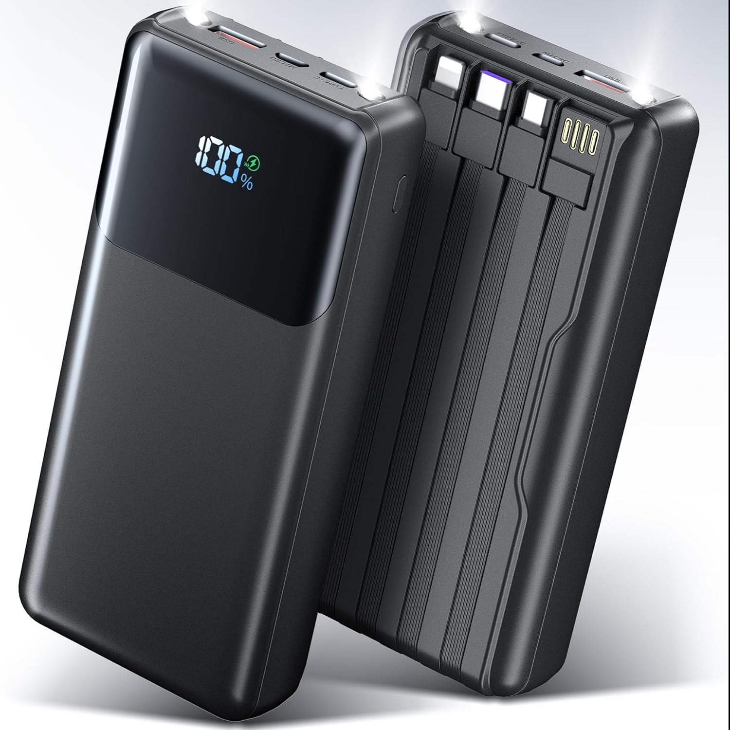 56800mAh 65W Power Bank Portable Charger, Phone Charger External Battery Pack,7 Charging Ports Battery bank With Smart LED Display, flashlight, skin feel streamline design