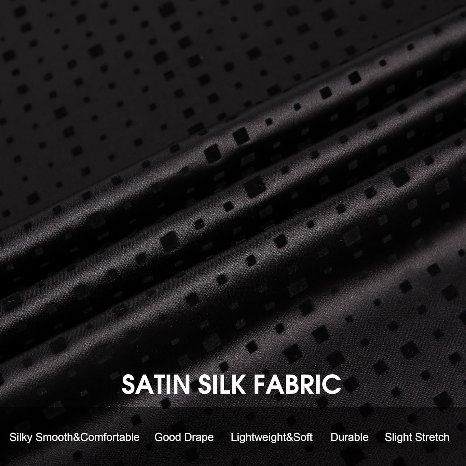 Damipow Men's Silk Satin Dress Shirts Long Sleeve Casual Button Down Shirt Party Prom Wedding Shirt - Image 6