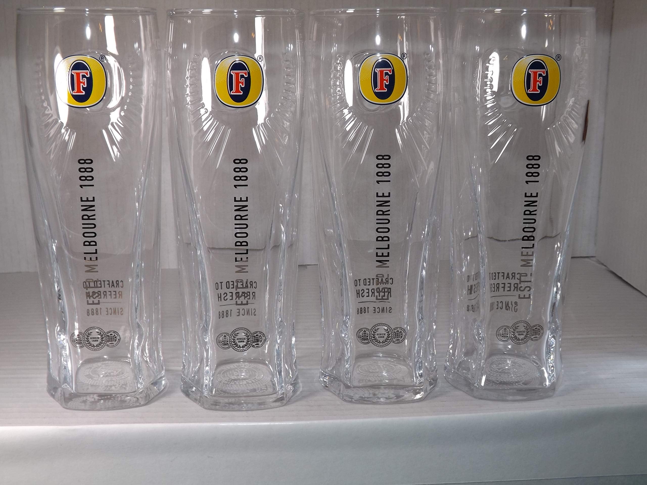 FOSTERS PINT GLASS x 4 NEW SHAPE