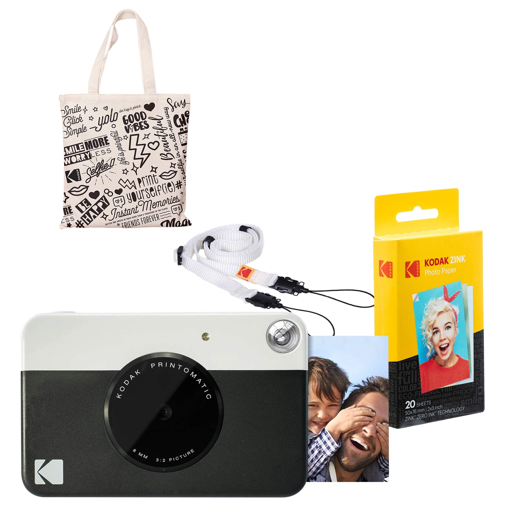 Kodak Printomatic Fotocamera istantanea (Nero) Starter kit con borsa a tracolla
