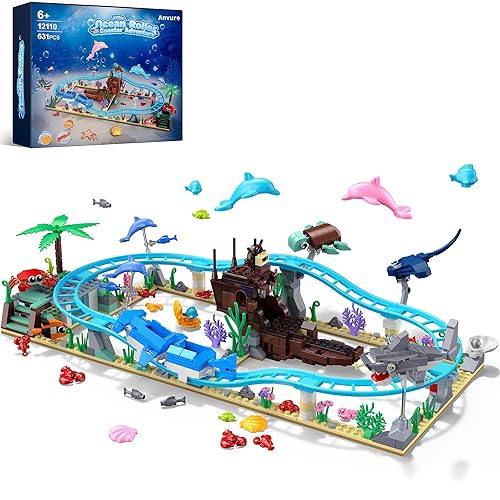 Ocean Roller Coaster Adventure Park Building Set, Friends Blocks Kit