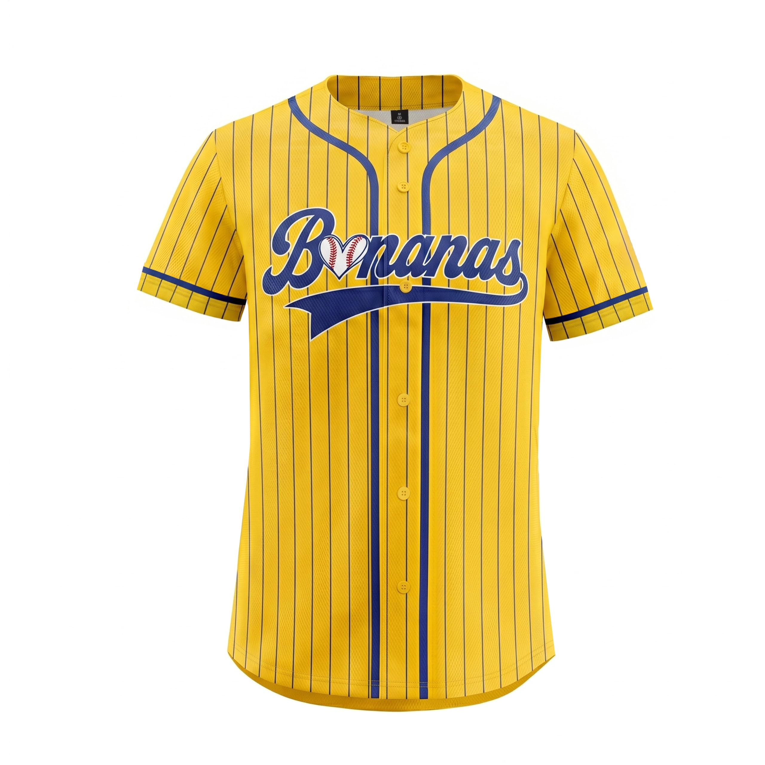 Men Baseball Jersey Funny Banana Shirt Game Day Fan Short Sleeve Button Down Graphic Tee Casual Sports Top