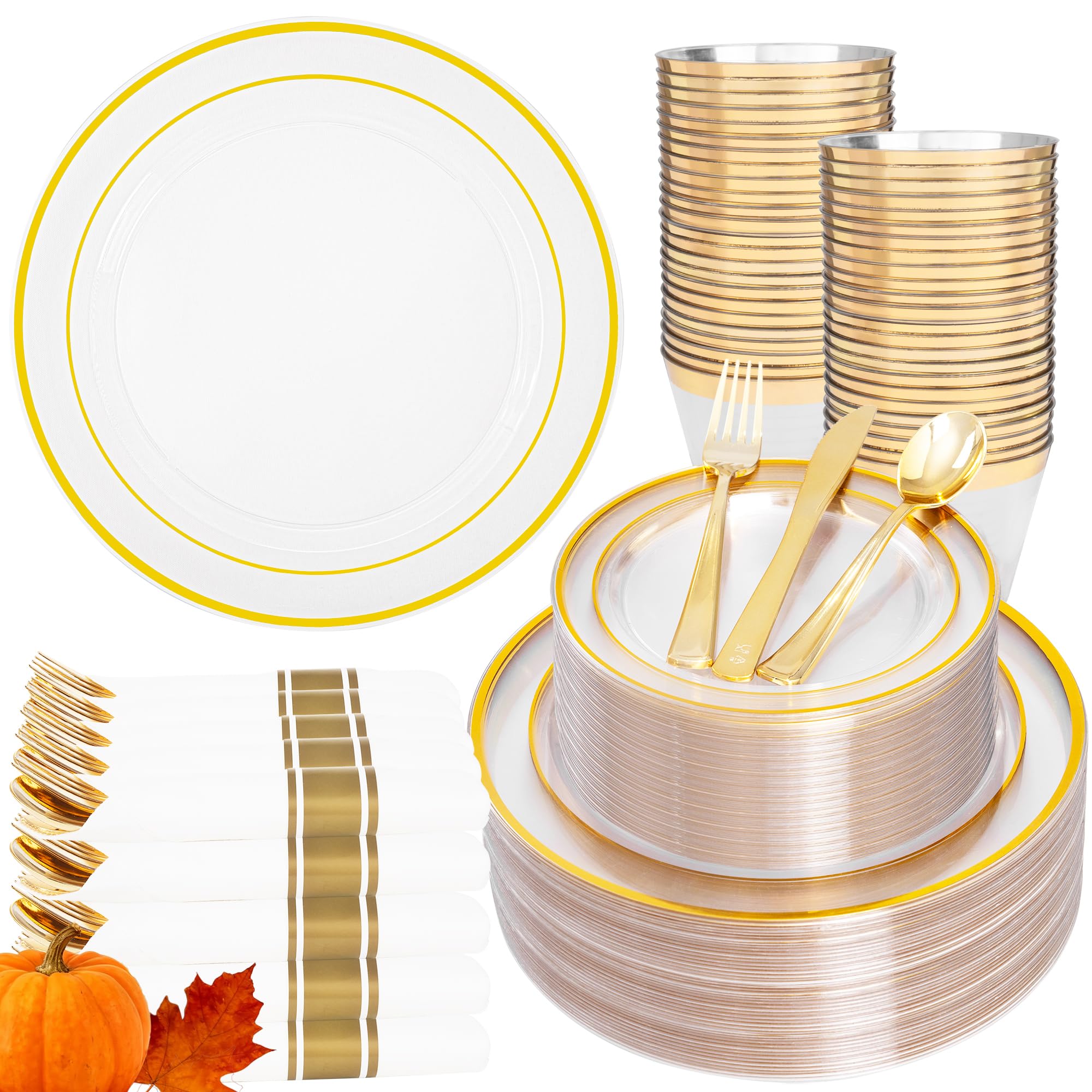 Gold Disposable Plates - Party & Wedding Dinnerware -10 Gold Disposable Plates - Party & Wedding Dinnerware -10