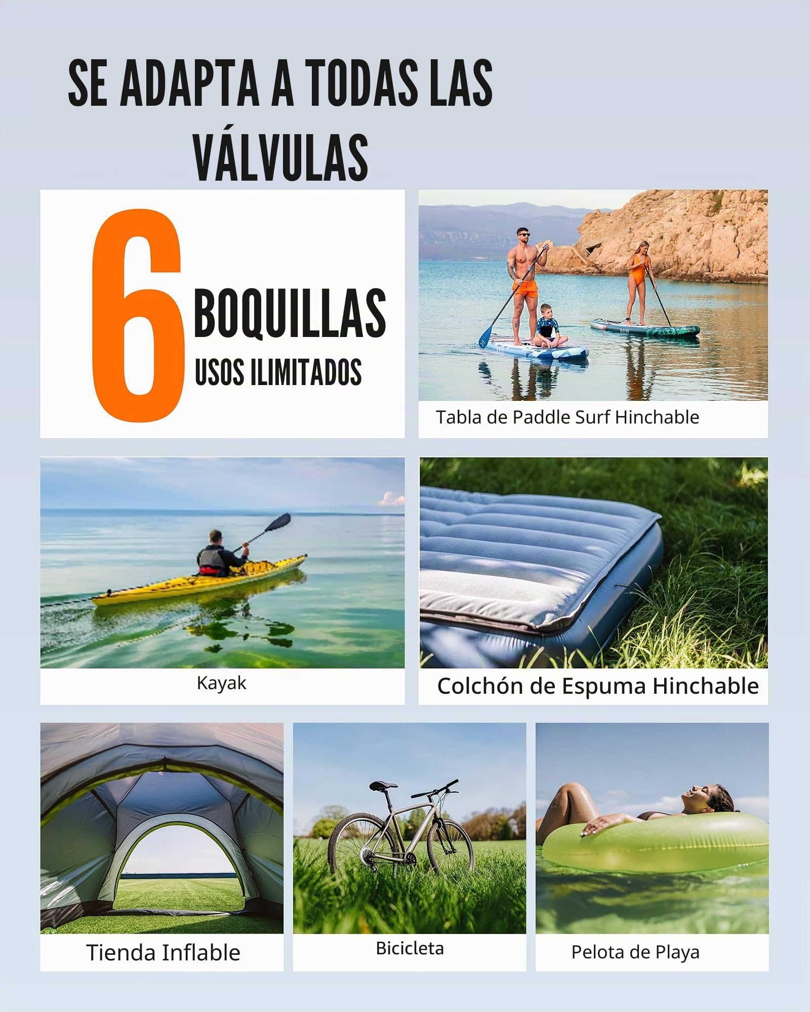 ZLX SUP Bomba eléctrica, 50PSI Electric SUP Air Pump, Alta Presión Doble Nivel Paddle Board Accesorios para Tabla de Paddle Stand Up Inflable