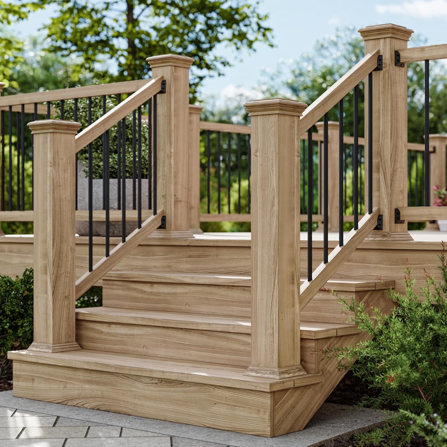 Deckorators 26 in. Textured Black Aluminum Round Classic Baluster (10-Pack)