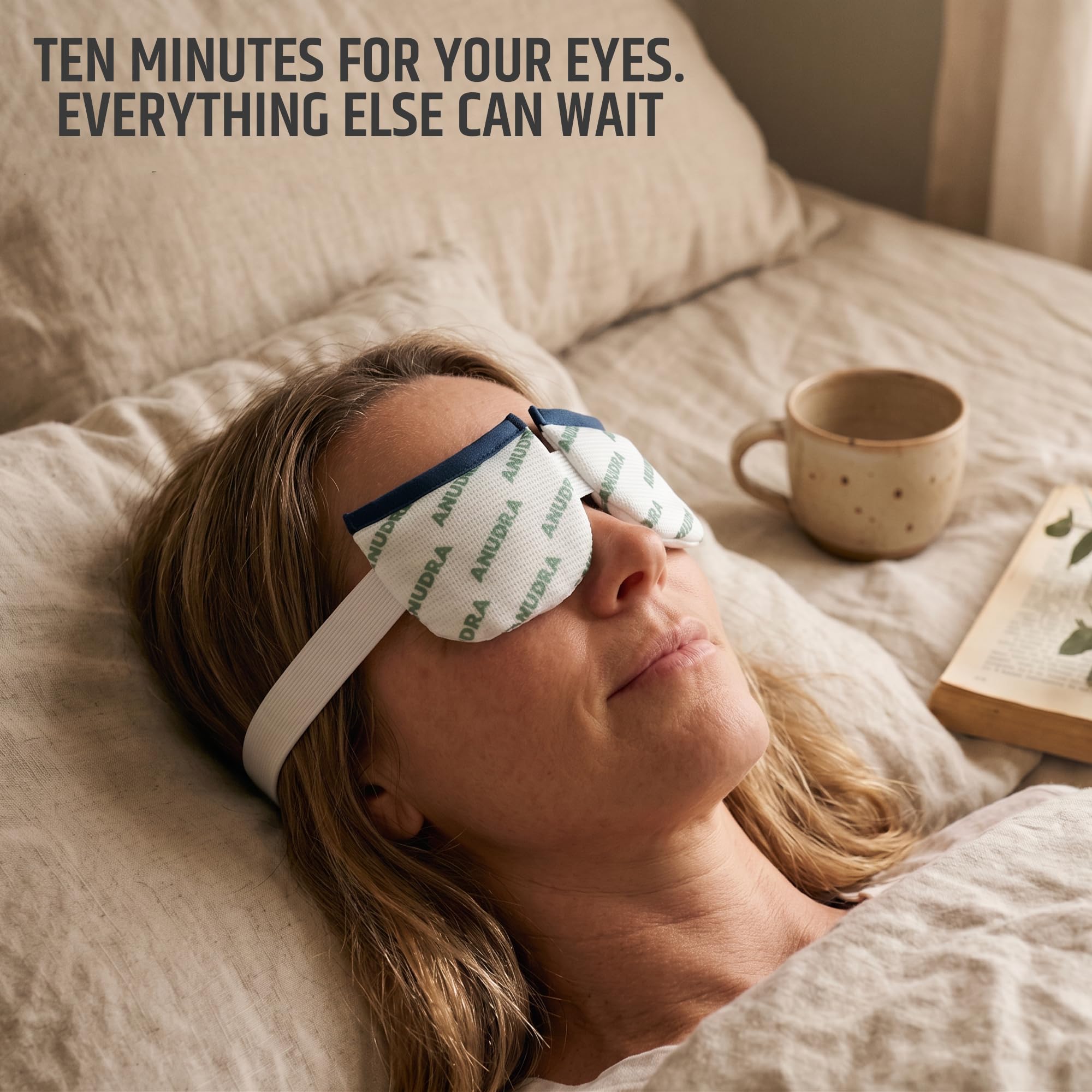 Moist Heat Eye Compress for Dry Eyes — Microwave Activated Warm Eye Mask, Reusable Therapy Pad with Ceramic Beads, Relief for MGD, Styes, Blepharitis & Eye Strain — Amazon image 4