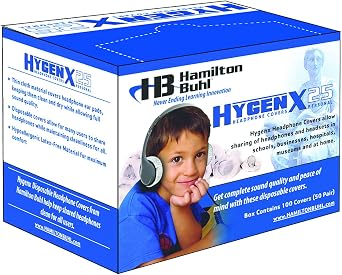 HamiltonBuhl HECHYGENX25 HygenX Disposable Headphone Covers, On-Ear Pack of 50