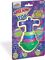 Vista 2 de Geospace Super Sonic Wind-Up Spinning Tops con luz y sonido (paquete individual)