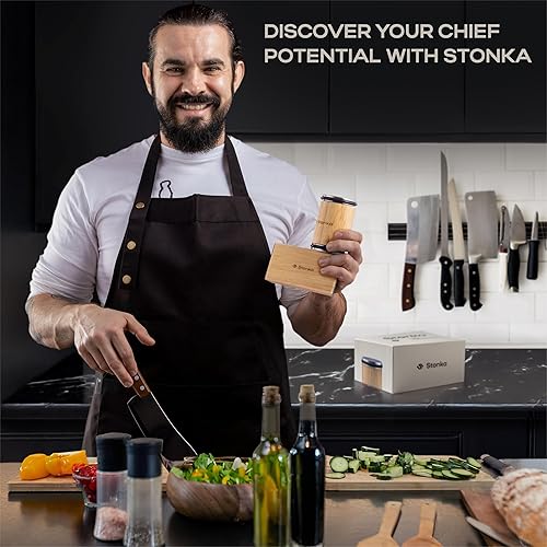 Miniatura 7 de Stonka Kit de afilador de cuchillos rodantes de roble - Kit de ruedas de diamante de doble grano (4001000), rodillo afilador de cuchillos fácil de