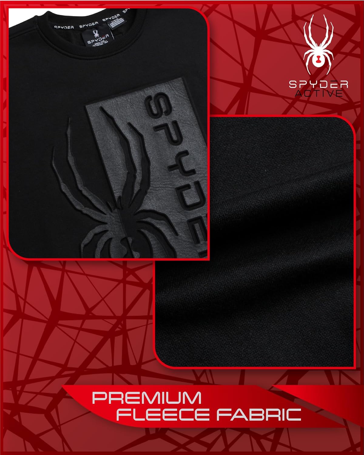 Spyder Mens Crewneck Sweatshirt - Soft Performance Fleece Pullover Sweatshirts for Men - Casual Gym Workout Mens Sweatshirt - Image 5