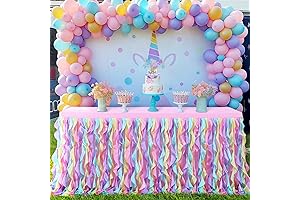 Pastel Rainbow Tutu Tablecloth - Vibrant Table Decoration for Parties and Special Occasions
