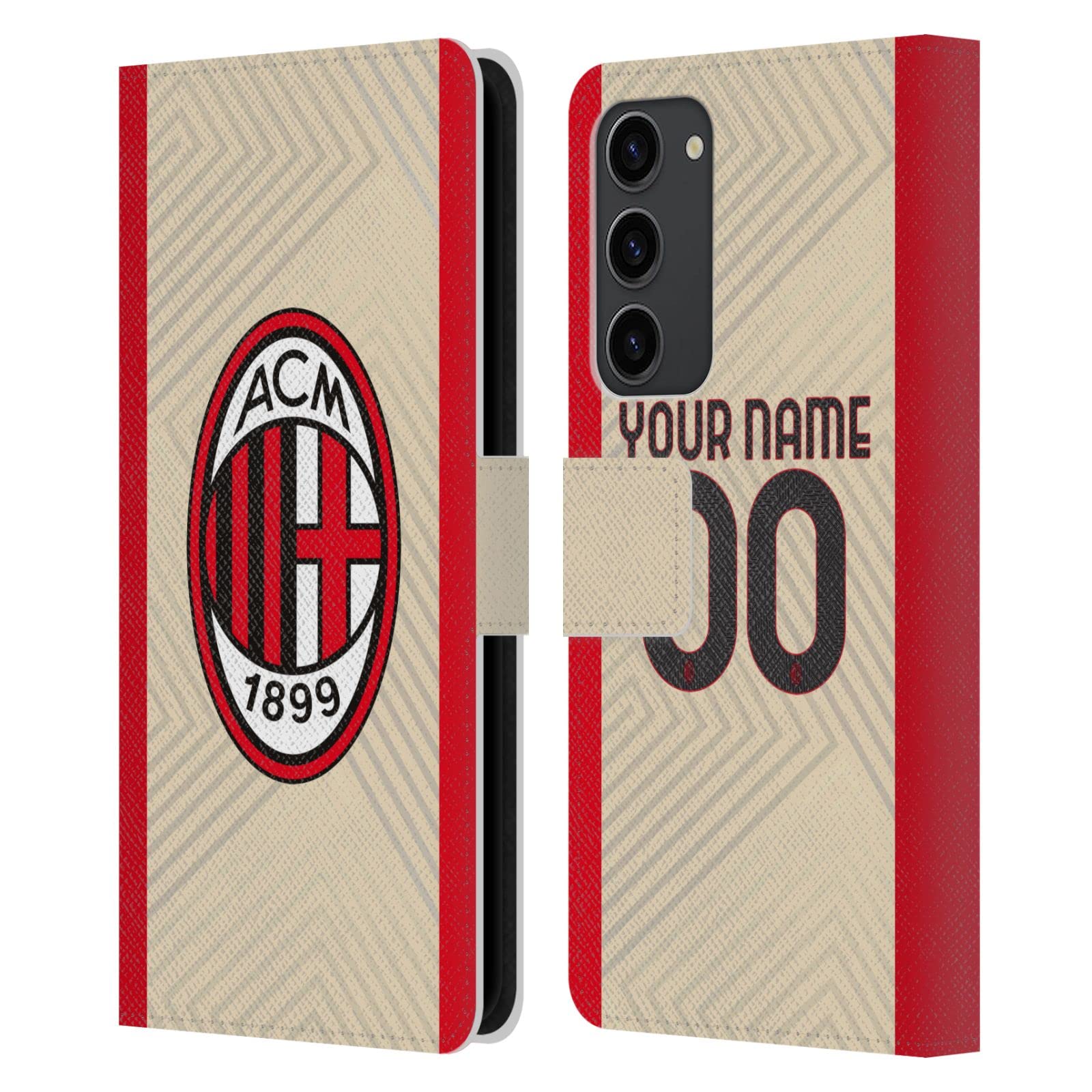 Coque Samsung S23+ 5G AC Milan housse protection cuir portefeuille