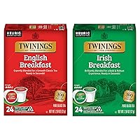 Vista 1 de Twinings English Breakfast - K-Cups de té negro para Keurig, 24 unidades (paquete de 1) + K-Cups de té negro Irish Breakfast para Keurig, 24