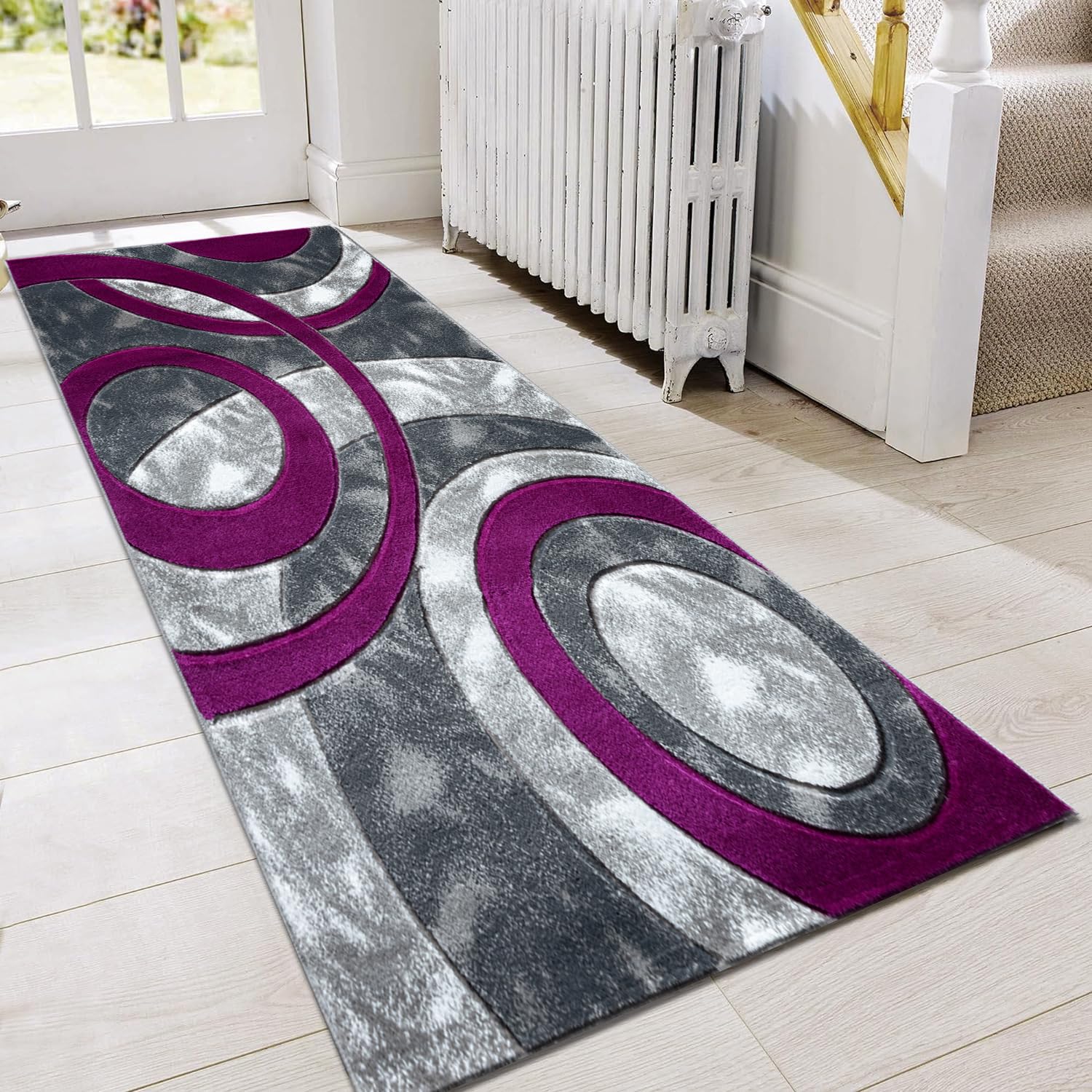 Tapis d'intérieur violet 80x150 anti-froid pour réchauffer le sol du salon