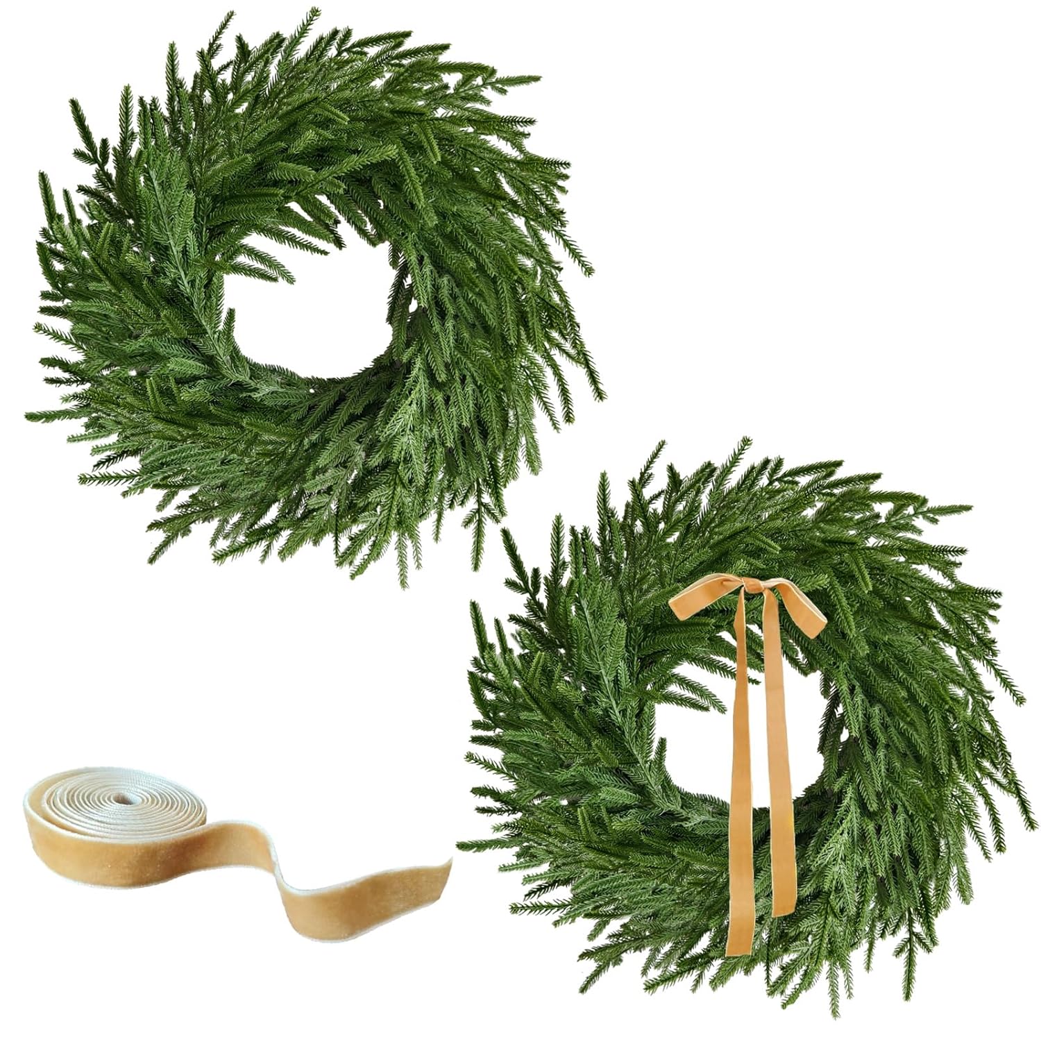 24 Inch Real Touch Norfolk Pine Wreath