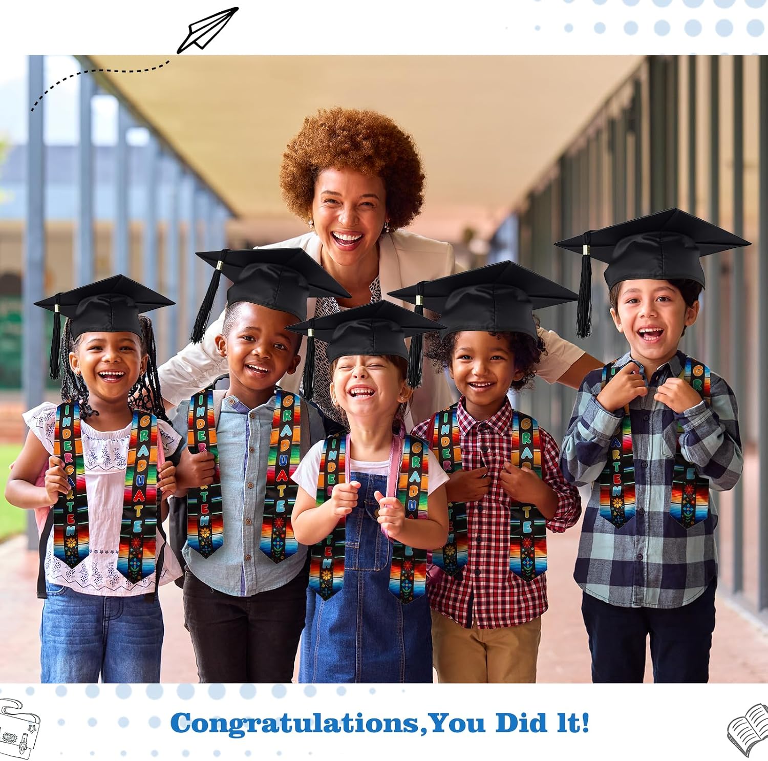 NNG Kindergarten Graduation Stole,Unisex Kids Graduation Sash for Ceremony and Photos,2026 Kindergarten Graduation Gift