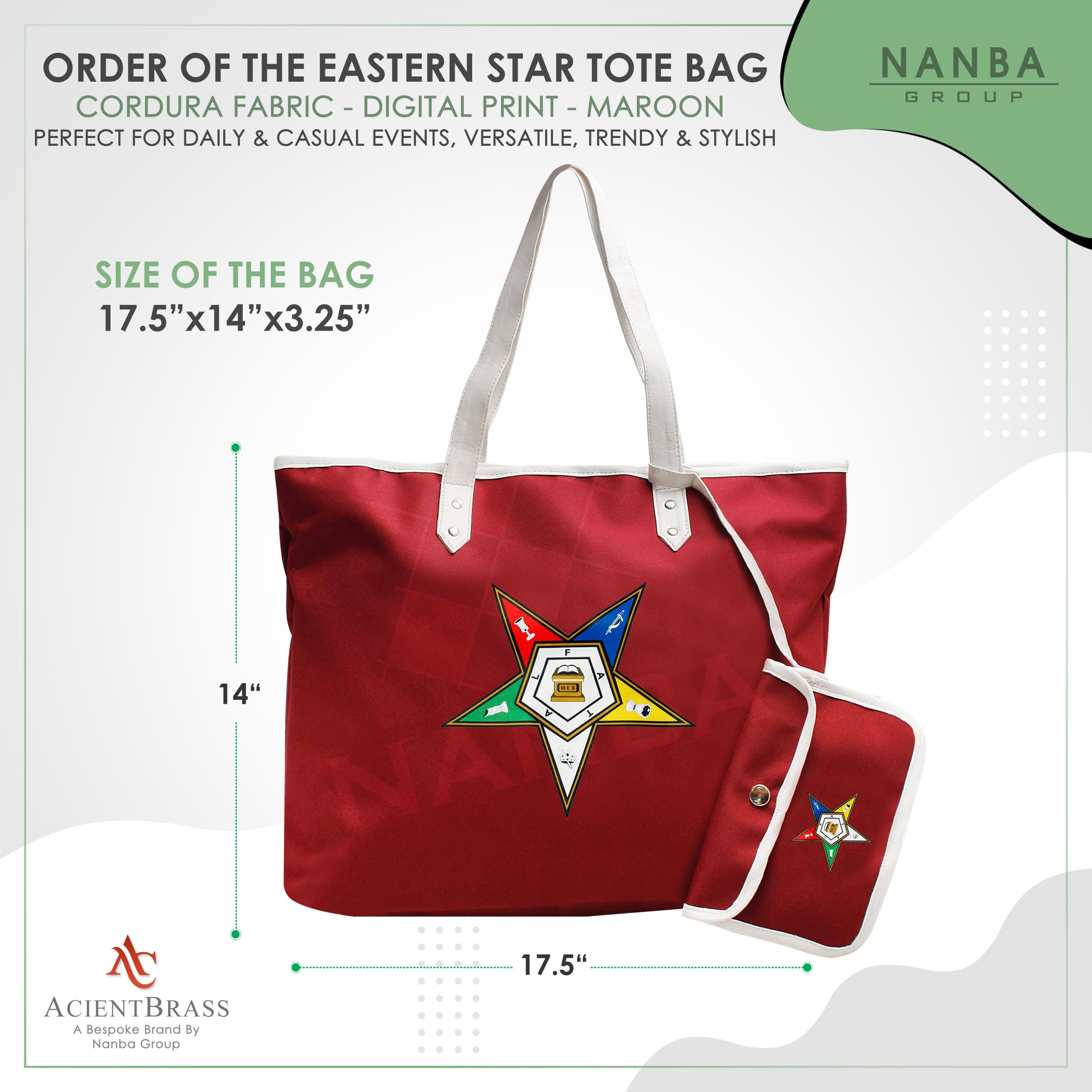 ACIENTBRASS Order of the Eastern Star OES Tote Bag