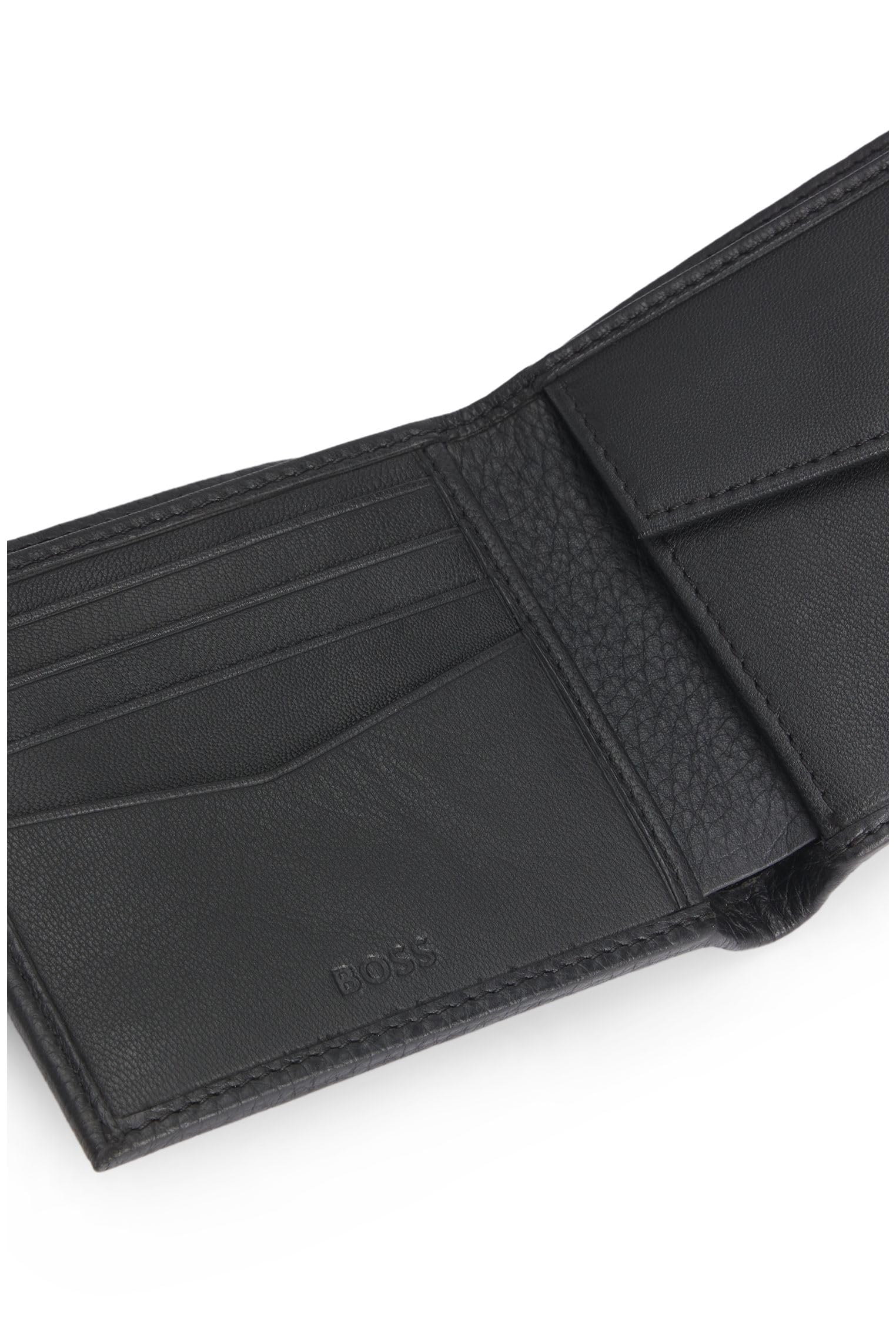 BOSS Herren New Crosstown 4ccC Geldbörse aus genarbtem Leder mit Logo-Schriftzug