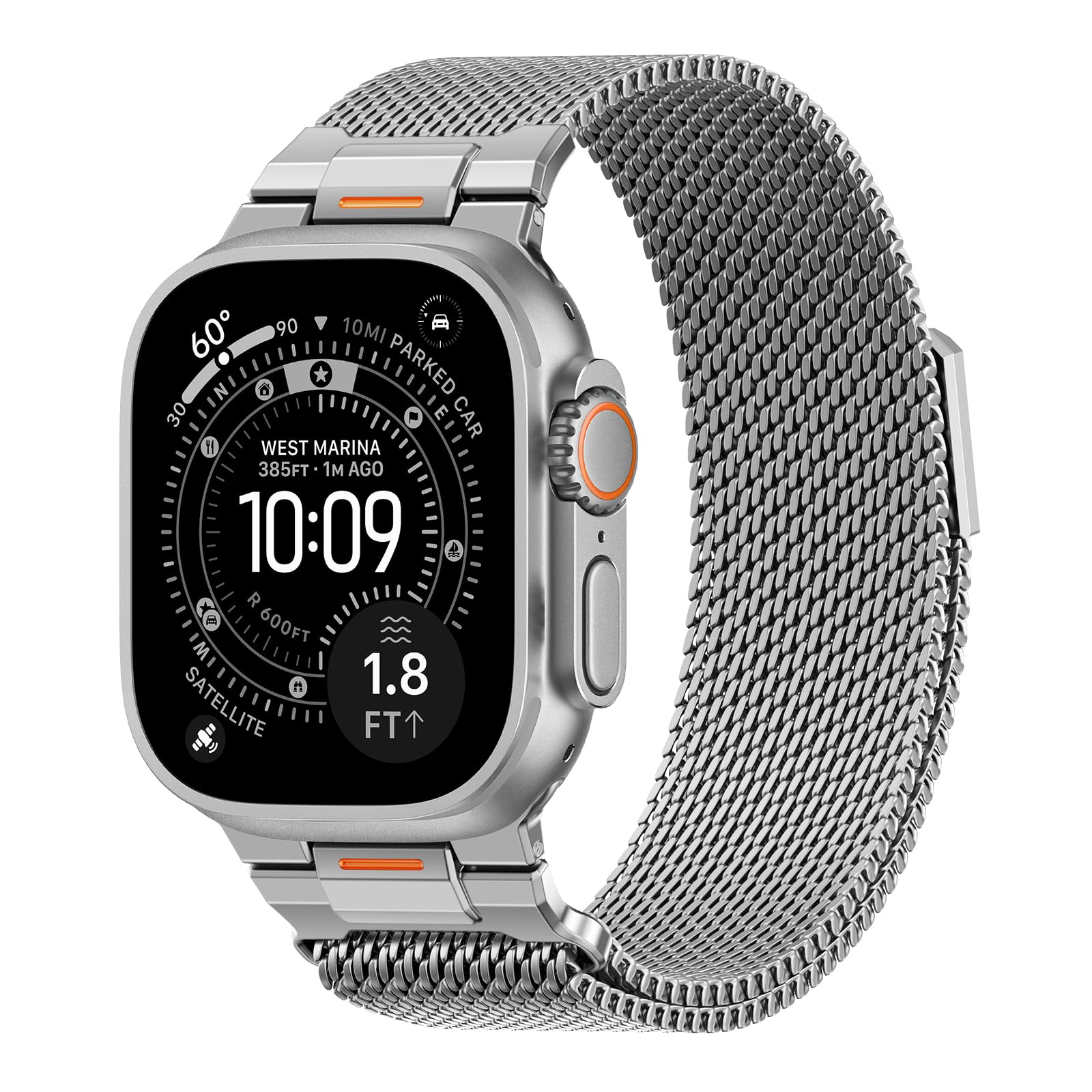 BXUXOHS Milanese Loop- Compatible with Apple Watch Ultra 3 2 1 Band for Men 49mm 46mm 45mm 44mm 42mm 41mm 40mm 38mm,Magnetic Mesh Metal Strap